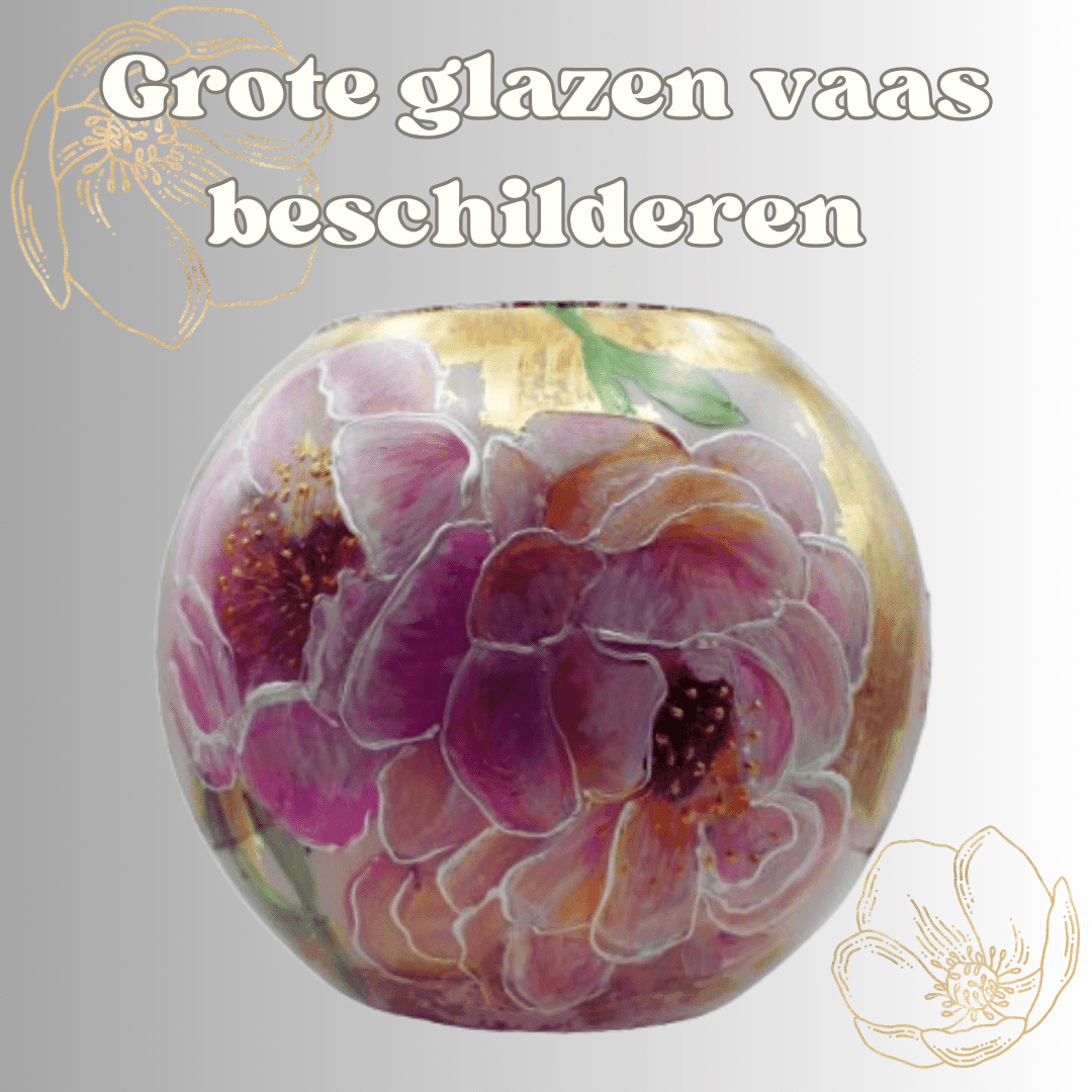 Workshop grote glazen vaas beschilderen