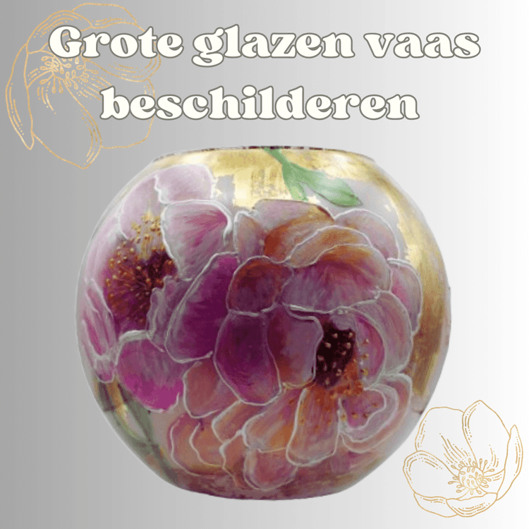 Workshop grote glazen vaas beschilderen